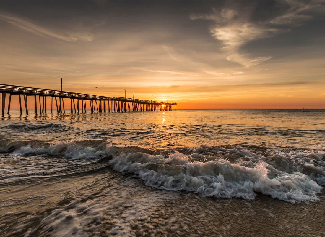 Virginia Beach, VA - Dramatic Seascape Image of Virginia Beach in Summer